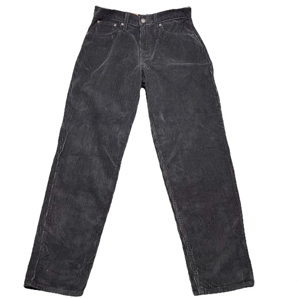 Levi's Corduroy‎ Mom Jeans Women's Size 30x30 Black Pants Tapered High Rise New